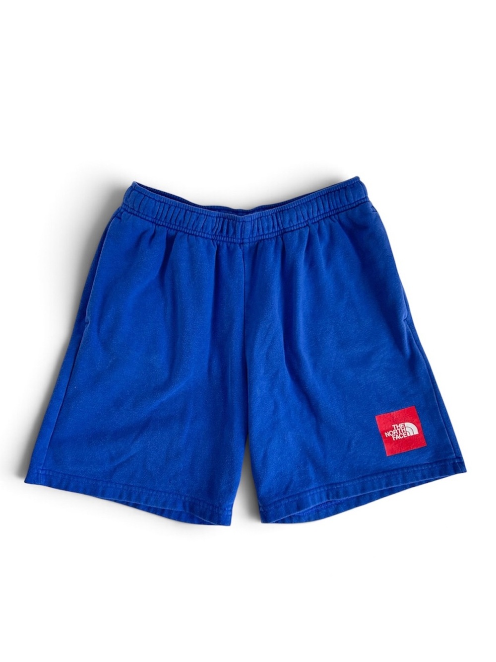 The North Face Men's Royal Blue Athletic Shorts with Red Logo